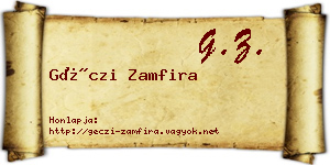 Géczi Zamfira névjegykártya